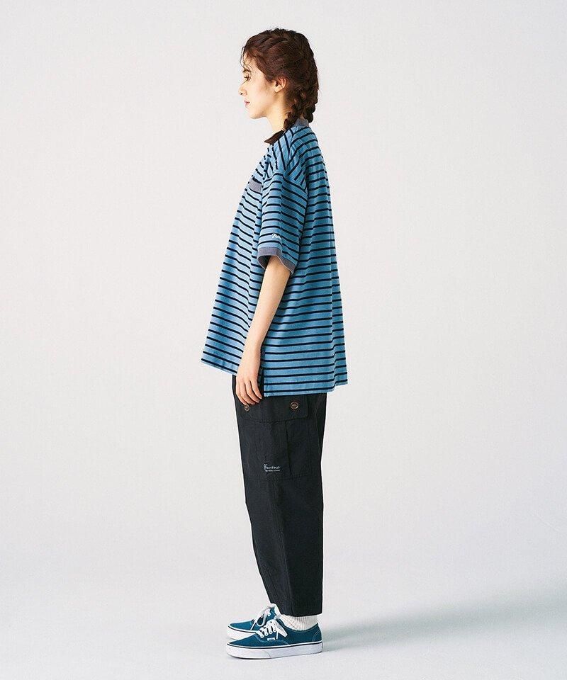 Frame switchwear：BORDER TRIM T-SHIRT (BLUE×NAVY) / EASY CARGO