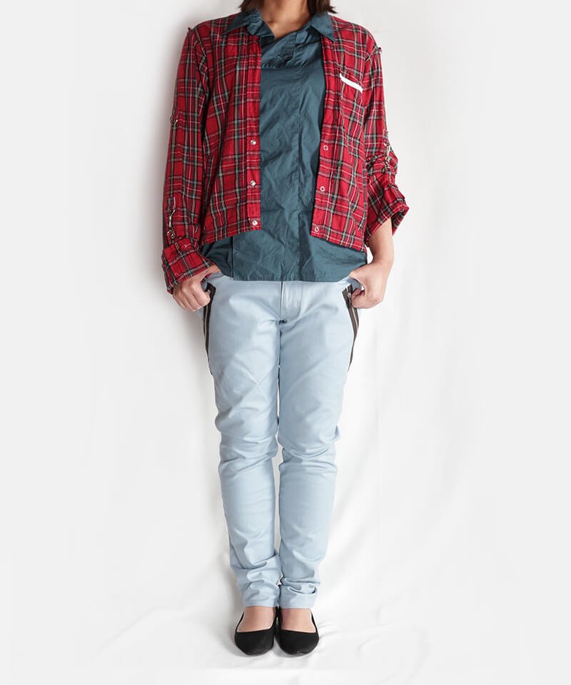 RALEIGH / ラリー（RED MOTEL / レッドモーテル） ｜“Let’s Suspend The Fight Together” ZIP SLIM TROUSERS (ICE BLUE)商品画像20