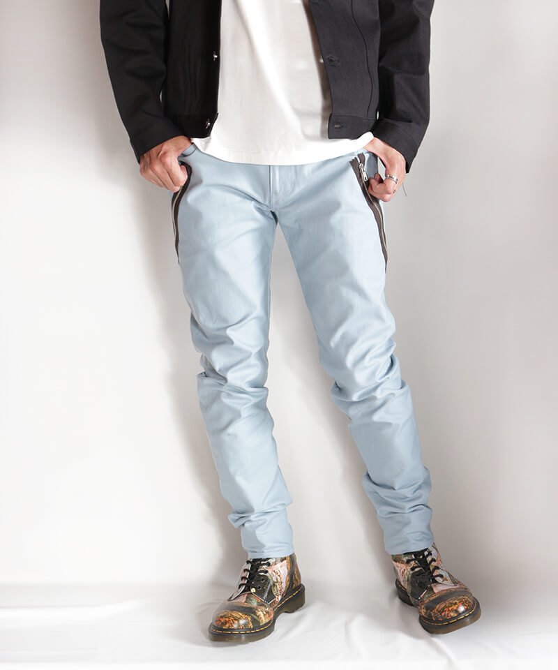 RALEIGH / ラリー（RED MOTEL / レッドモーテル） ｜“Let’s Suspend The Fight Together” ZIP SLIM TROUSERS (ICE BLUE)商品画像29