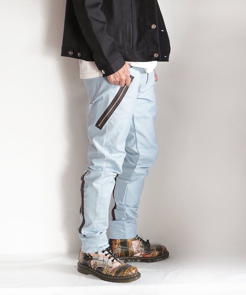 RALEIGH / ラリー（RED MOTEL / レッドモーテル） ｜“Let’s Suspend The Fight Together” ZIP SLIM TROUSERS (ICE BLUE)商品画像30