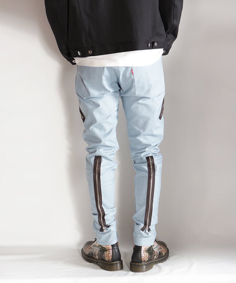 RALEIGH / ラリー（RED MOTEL / レッドモーテル） ｜“Let’s Suspend The Fight Together” ZIP SLIM TROUSERS (ICE BLUE)商品画像32
