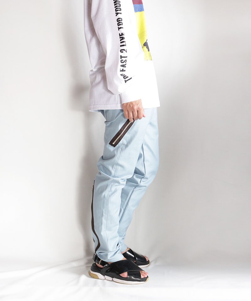 RALEIGH / ラリー（RED MOTEL / レッドモーテル） ｜“Let’s Suspend The Fight Together” ZIP SLIM TROUSERS (ICE BLUE)商品画像38