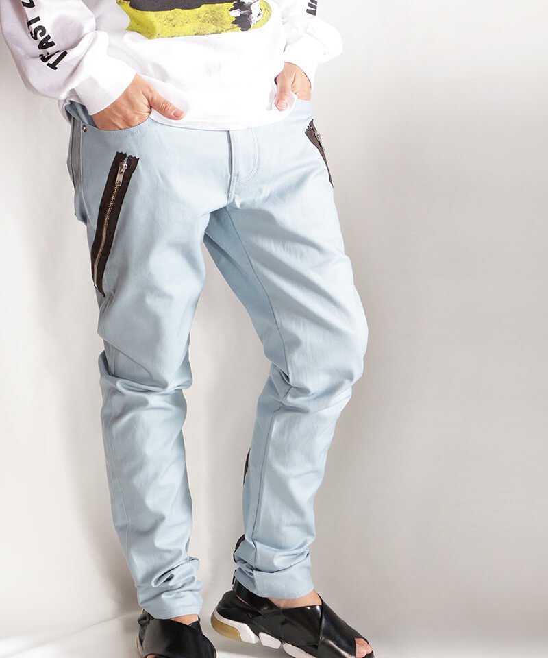 RALEIGH / ラリー（RED MOTEL / レッドモーテル） ｜“Let’s Suspend The Fight Together” ZIP SLIM TROUSERS (ICE BLUE)商品画像40
