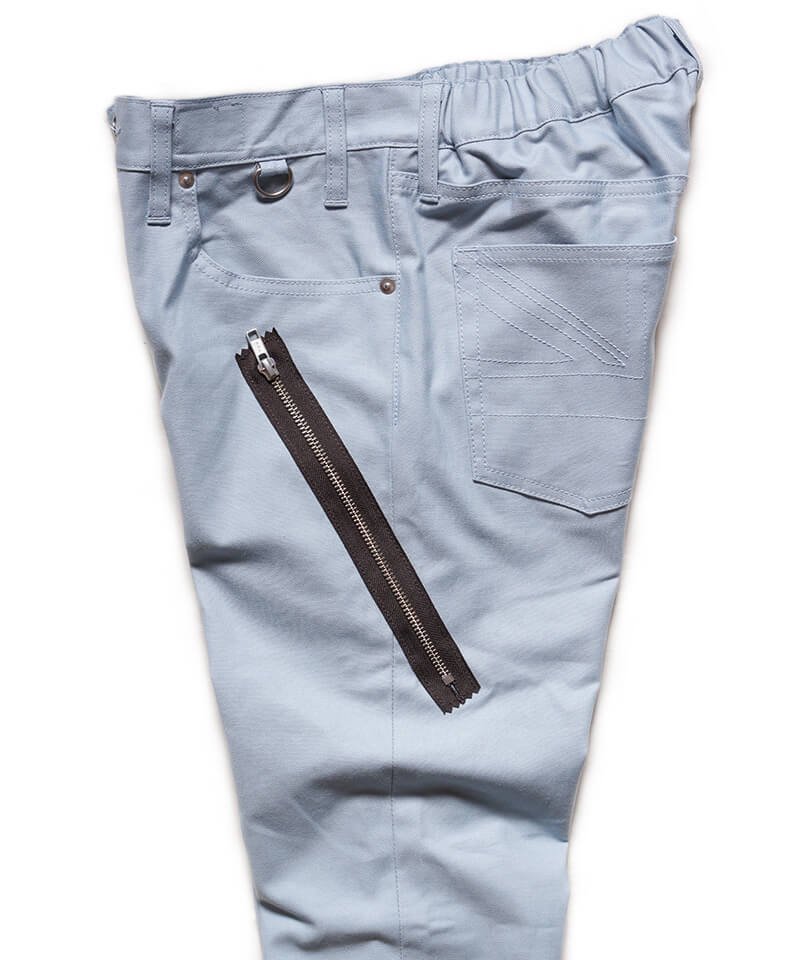 RALEIGH / ラリー（RED MOTEL / レッドモーテル） ｜“Let’s Suspend The Fight Together” ZIP SLIM TROUSERS (ICE BLUE)商品画像7