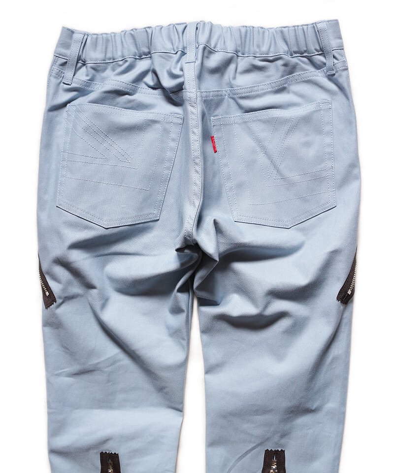 RALEIGH / ラリー（RED MOTEL / レッドモーテル） ｜“Let’s Suspend The Fight Together” ZIP SLIM TROUSERS (ICE BLUE)商品画像8