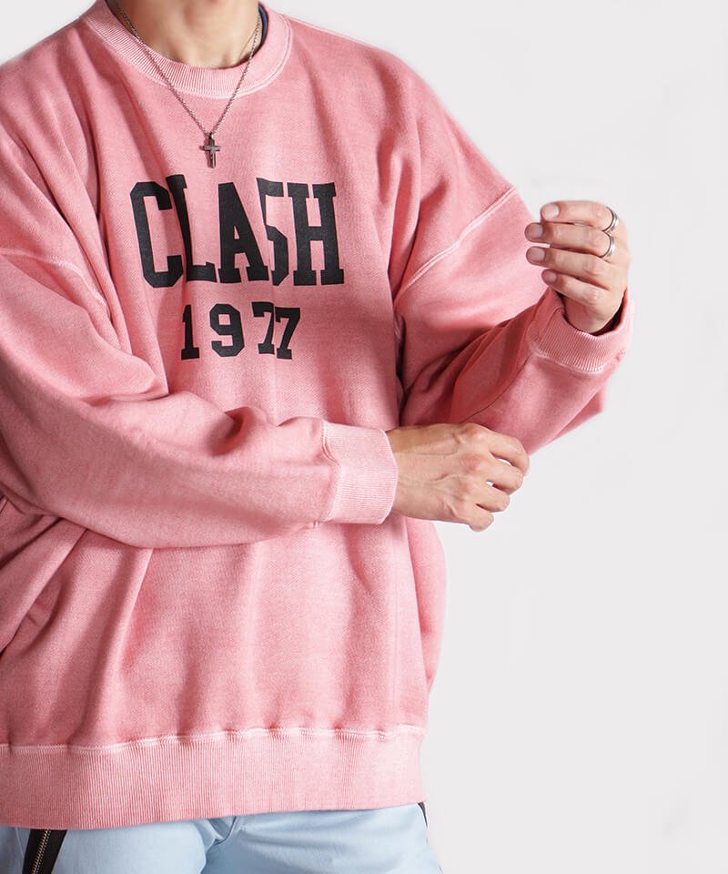 RALEIGH / ラリー（RED MOTEL / レッドモーテル） ｜RALE16H UNIVERSITY “CLA5H 1977” C/N VINTAGE SWEAT (Loose Fit：PINK)商品画像15