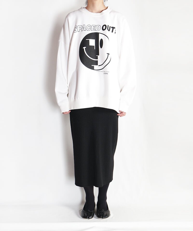 RALEIGH / ラリー（RED MOTEL / レッドモーテル） ｜“SPACED OUT! FAKED SMILE!!” C/N VINTAGE SWEAT (Loose Fit：ACID WHITE)商品画像14