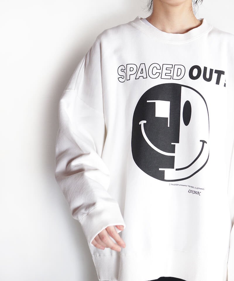 RALEIGH / ラリー（RED MOTEL / レッドモーテル） ｜“SPACED OUT! FAKED SMILE!!” C/N VINTAGE SWEAT (Loose Fit：ACID WHITE)商品画像16
