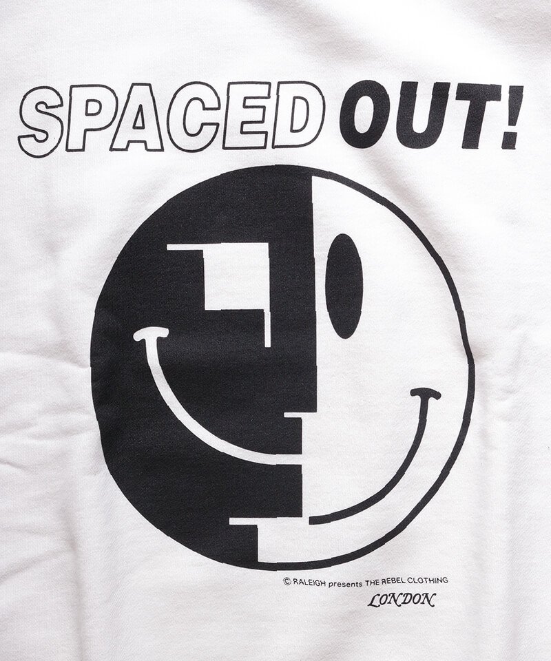 RALEIGH / ラリー（RED MOTEL / レッドモーテル） ｜“SPACED OUT! FAKED SMILE!!” C/N VINTAGE SWEAT (Loose Fit：ACID WHITE)商品画像2