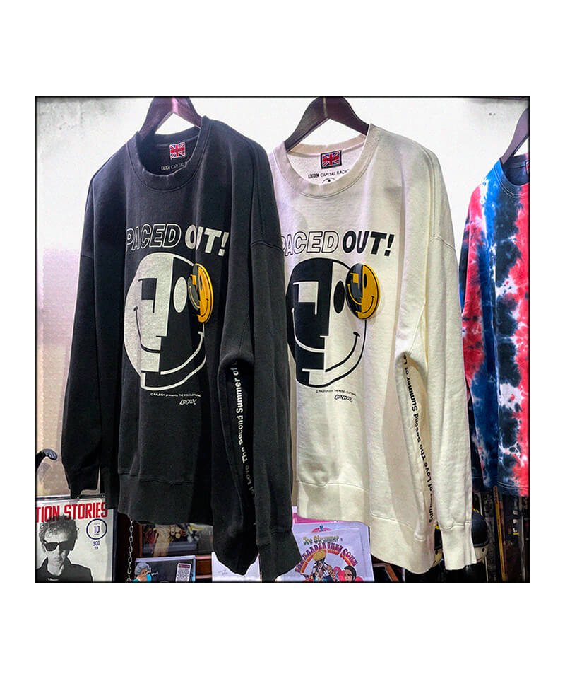 RALEIGH / ラリー（RED MOTEL / レッドモーテル） ｜“SPACED OUT! FAKED SMILE!!” C/N VINTAGE SWEAT (Loose Fit：ACID WHITE)商品画像8