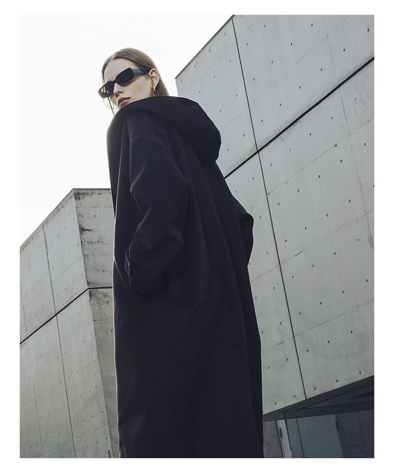 LONG HOODIE OVER COAT (BLACK) - セレクトショップ SIDEMILITIA（サイドミリティア）通販サイト