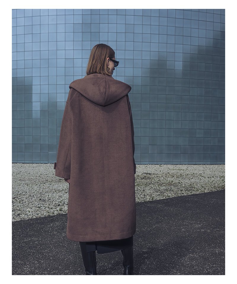 LONG HOODIE OVER COAT (DARK BROWN) - セレクトショップ SIDEMILITIA（サイドミリティア）通販サイト