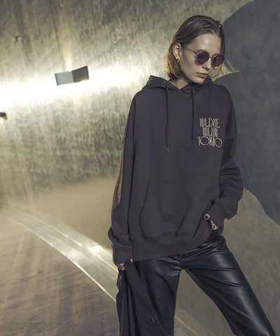 STYLE / スタイル / NIL DUE / NIL UN TOKYO / ニル デュエ / ニル アン トーキョー：EMBROIDERY FLOWER HOODIE (USED BLACK)