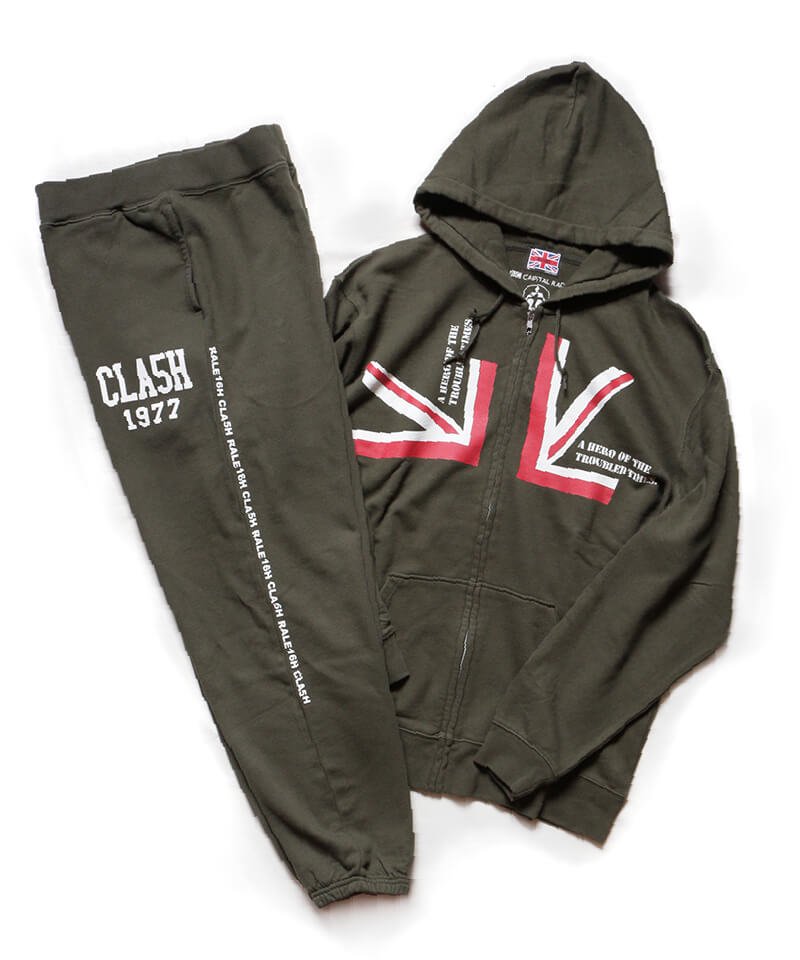 RALEIGH / ラリー（RED MOTEL / レッドモーテル） ｜ “WAVE A UNION FLAG (Legacy Edition)” COMBAT SPORT ZIP HOODIE & “CLA5H 1977” COMBAT SPORT PANTS (GN)商品画像