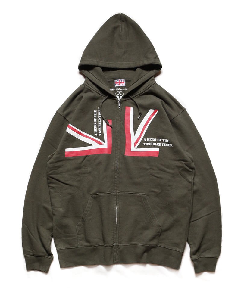 RALEIGH / ラリー（RED MOTEL / レッドモーテル） ｜“WAVE A UNION FLAG (Legacy Edition)” COMBAT SPORT ZIP HOODIE & “CLA5H 1977” COMBAT SPORT PANTS (GN)商品画像1