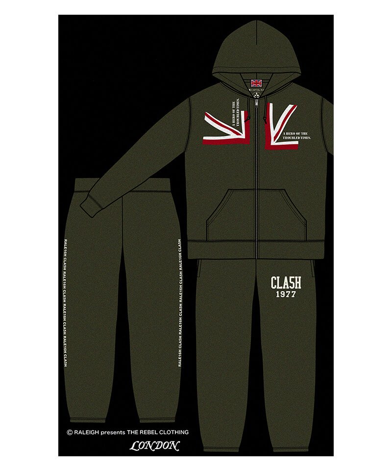 RALEIGH / ラリー（RED MOTEL / レッドモーテル） ｜“WAVE A UNION FLAG (Legacy Edition)” COMBAT SPORT ZIP HOODIE & “CLA5H 1977” COMBAT SPORT PANTS (GN)商品画像18