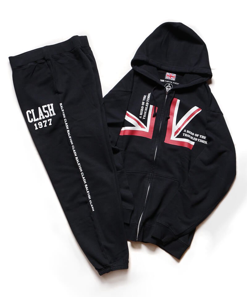 RALEIGH / ラリー（RED MOTEL / レッドモーテル） ｜ “WAVE A UNION FLAG (Legacy Edition)” COMBAT SPORT ZIP HOODIE & “CLA5H 1977” COMBAT SPORT PANTS (BK)商品画像
