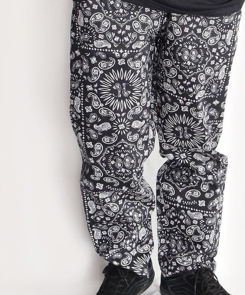 COOKMAN / クックマン【 CHEF PANTS PAISLEY (BLACK) 】- SIDEMILITIA