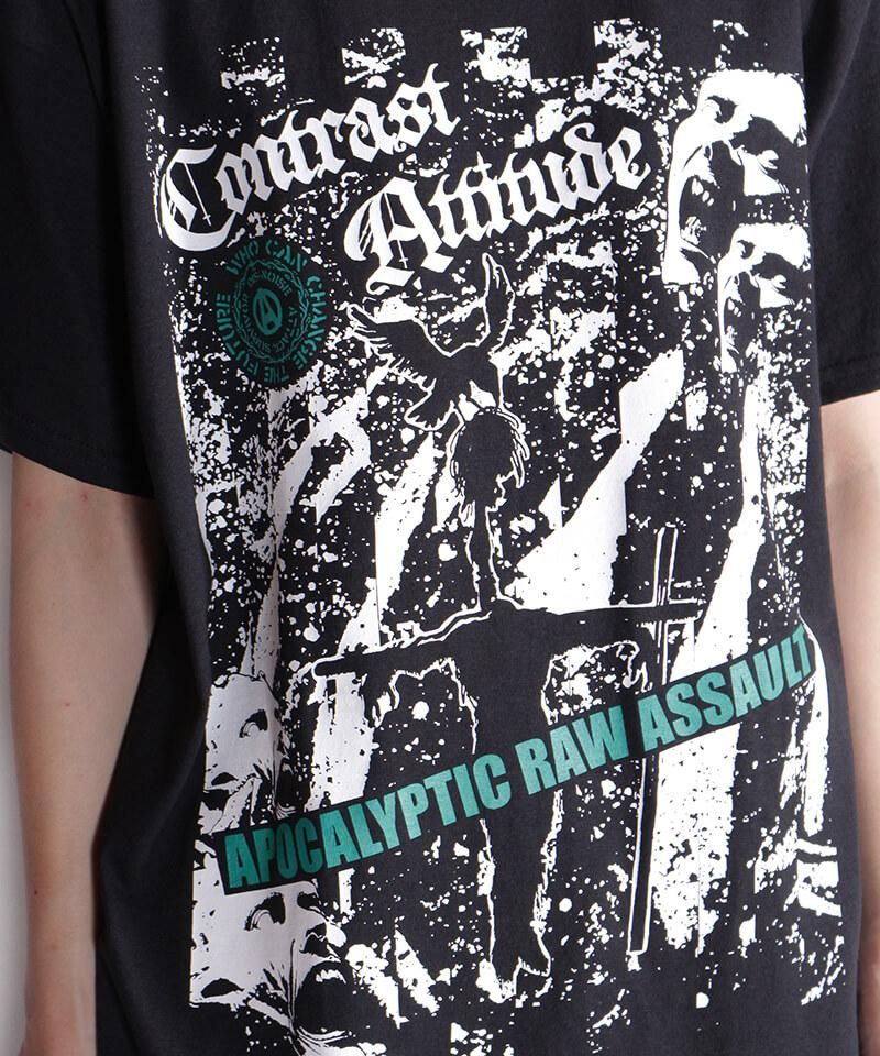 【BADBLOOD】セカンドスキンコントラストTシャツ - チャコール GBVSR Tシャツ(サンダルフォン VS ヴェルサシア) XL