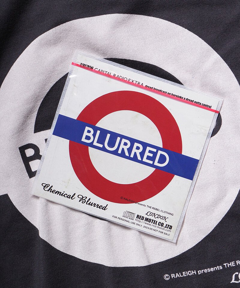 RALEIGH / ラリー（RED MOTEL / レッドモーテル） ｜“Chemical Blurred” London Tube T-SHIRTS (Loose Fit：blurred Black)商品画像5