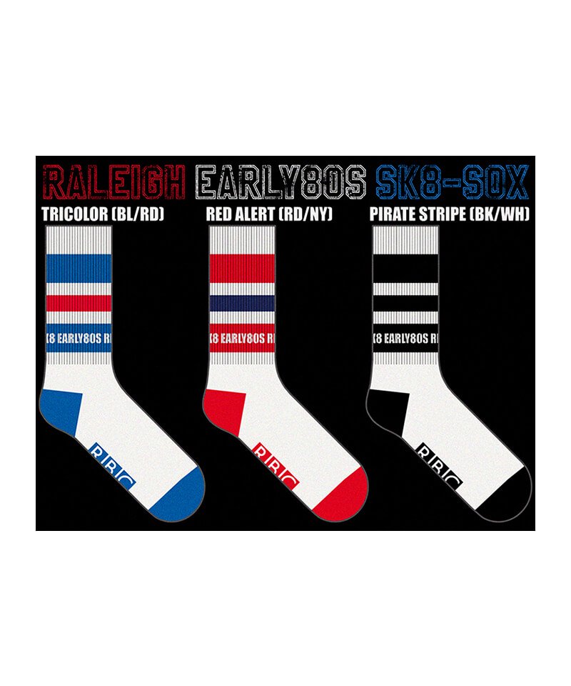 RALEIGH / ラリー（RED MOTEL / レッドモーテル） ｜“EXCITEMENT OF EARLY80’S RALEIGH” SK8 SOX (BK×WH / 2023 Ver.)商品画像7