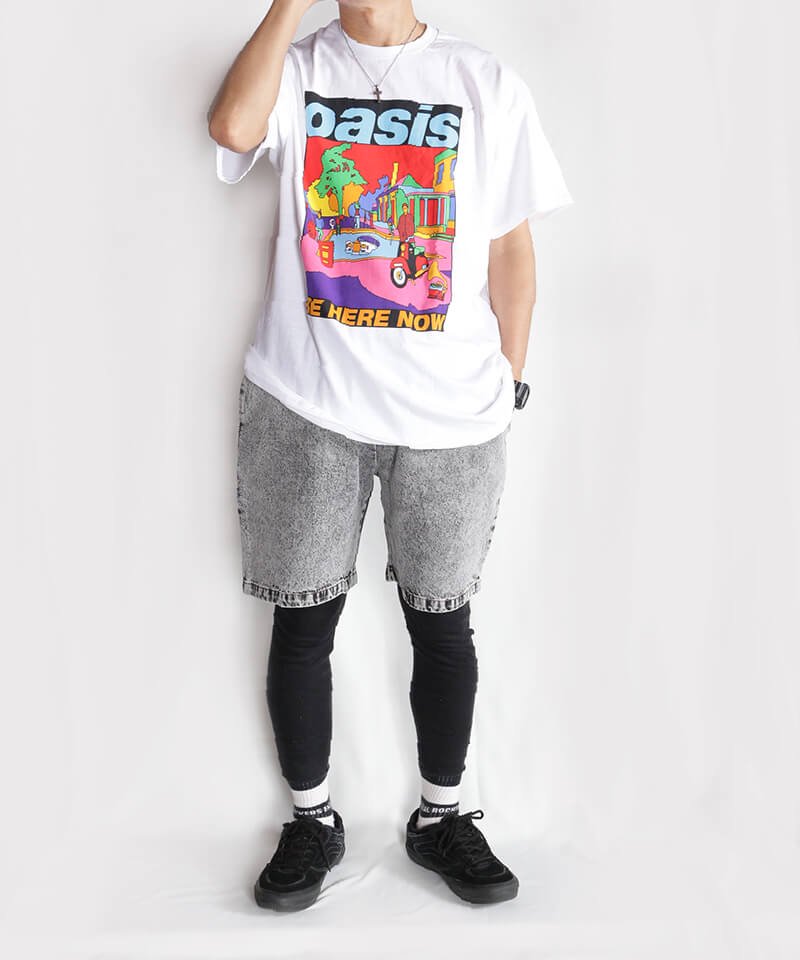90s OASIS BE HERE NOW tシャツ デッドストック 美品 レア袖丈22cm ...