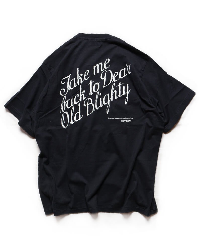 RALEIGH / ラリー（RED MOTEL / レッドモーテル） ｜“The Shyness (Take Me Back To Dear Old Blighty)” T-SHIRTS (Loose Fit / BK)商品画像1