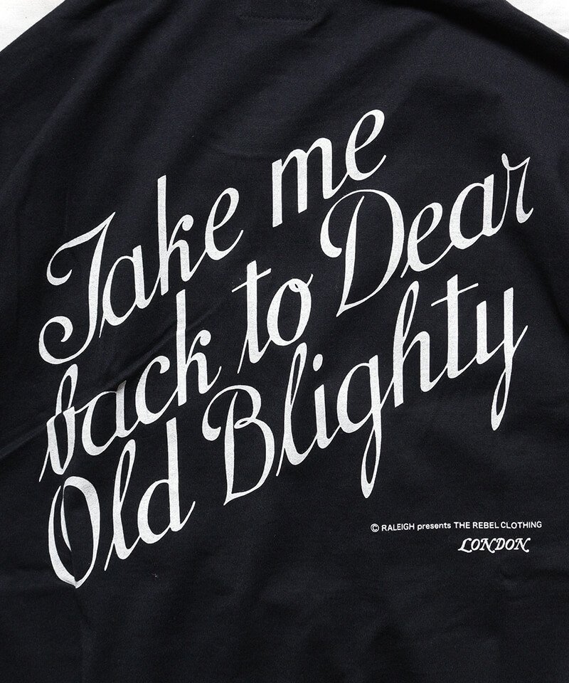 RALEIGH / ラリー（RED MOTEL / レッドモーテル） ｜“The Shyness (Take Me Back To Dear Old Blighty)” T-SHIRTS (Loose Fit / BK)商品画像7