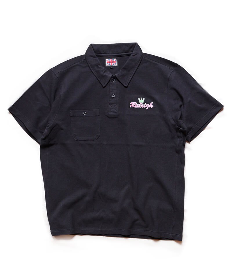 RALEIGH / ラリー（RED MOTEL / レッドモーテル） ｜ “NO PLACE FOR SENSITIVE HEARTS(在広東少年)” CROWN POLO SHIRTS (INK BLACK)商品画像