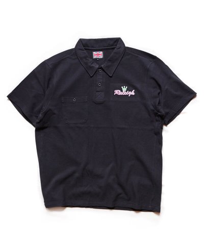 RALEIGH / ラリー（RED MOTEL / レッドモーテル） / “NO PLACE FOR SENSITIVE HEARTS(在広東少年)” CROWN POLO SHIRTS (INK BLACK)