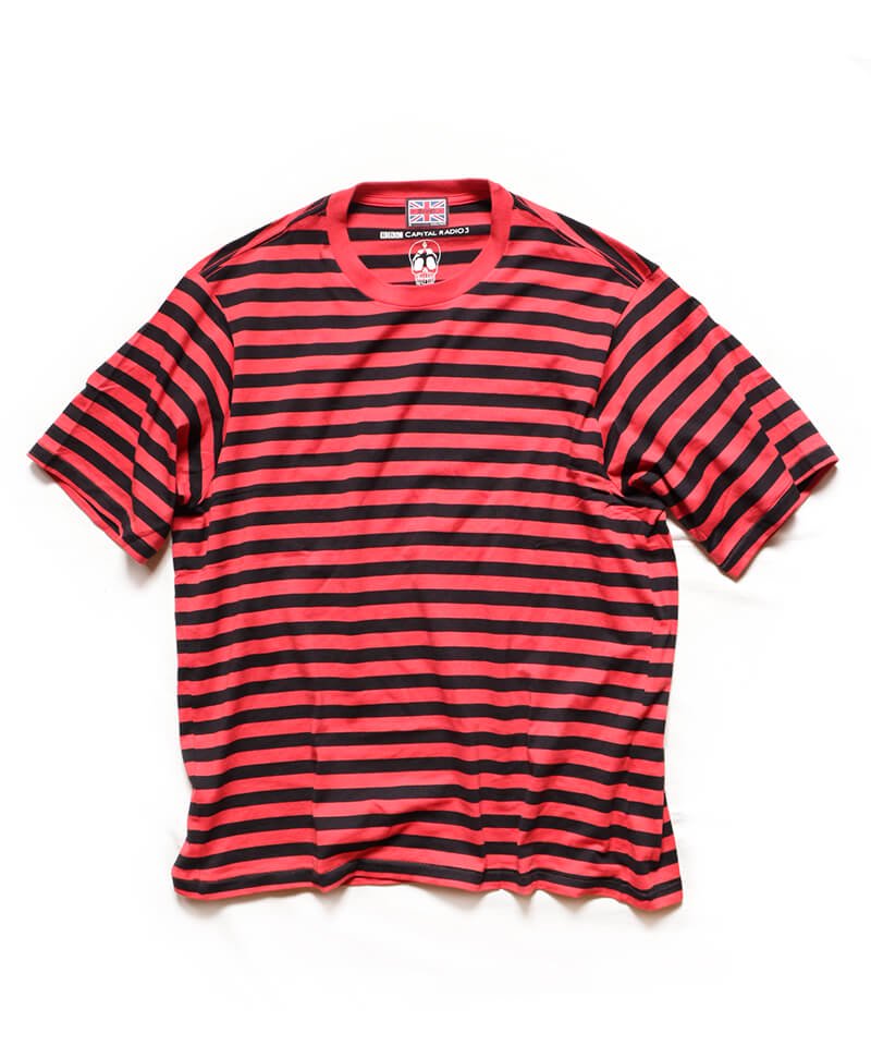 RALEIGH / ラリー（RED MOTEL / レッドモーテル） ｜ “You Are The Paradise” BORDER S/S T-SHIRTS (RED×BLACK / Loose Fit)商品画像