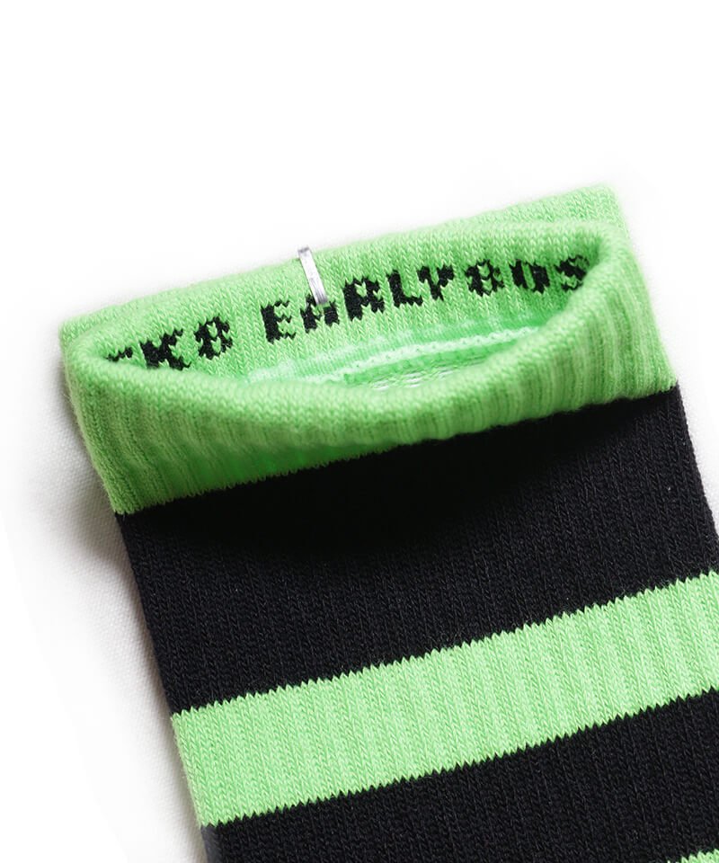 RALEIGH / ラリー（RED MOTEL / レッドモーテル） ｜“EXCITEMENT OF EARLY80’S RALEIGH” SK8 SOX (NEON GREEN / LUMINOUS PAINT Ver.)商品画像1