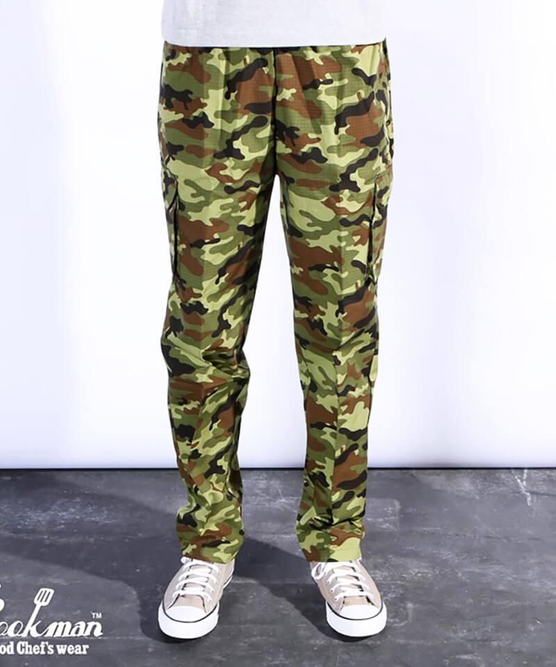 COOKMAN / クックマン：CHEF PANTS CARGO RIPSTOP CAMO GREEN