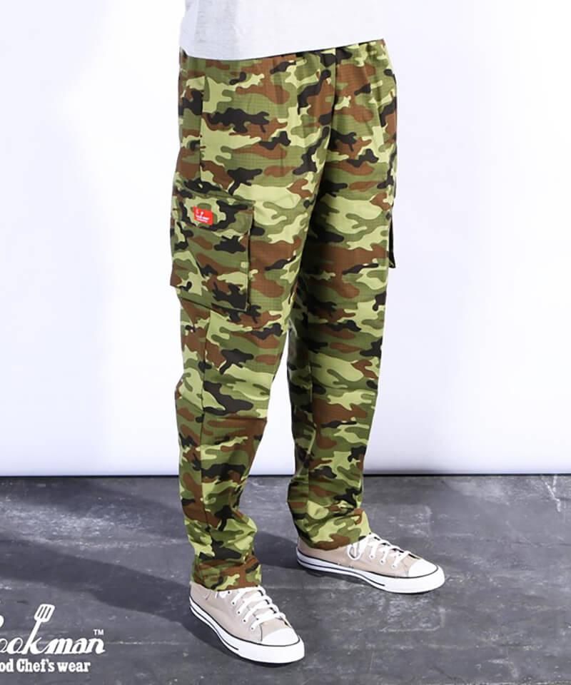 COOKMAN / クックマン：CHEF PANTS CARGO RIPSTOP CAMO GREEN