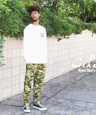 STYLE / スタイル / COOKMAN / クックマン：CHEF PANTS CARGO RIPSTOP CAMO GREEN (WOODLAND)