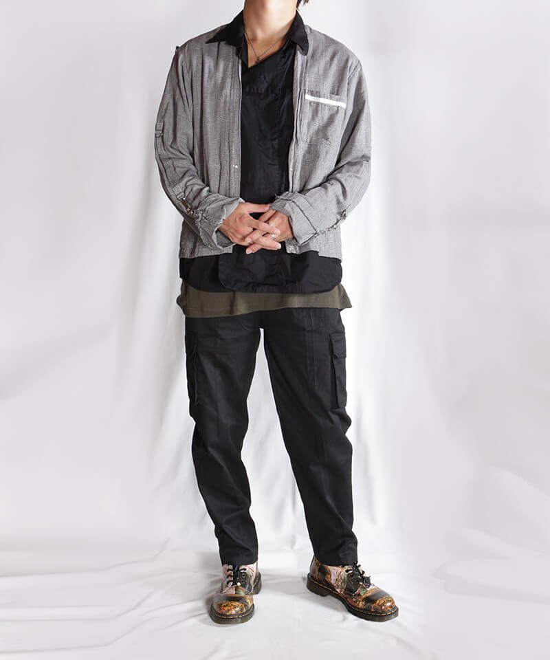 RALEIGH / ラリー (RED MOTEL / レッドモーテル)【 “MONOTONE BOY (微熱少年)” Muslin Top  CARDIGAN (GLENCHECK BK) 】- SIDEMILITIA inc.の通販サイト