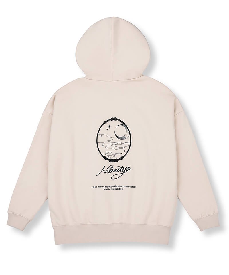 NIL DUE / NIL UN TOKYO ／ ニル デュエ / ニル アン トーキョー【 EMBROIDERY MIRROR HOODIE  (LIGHT BEIGE) 】- SIDEMILITIA inc.の通販サイト