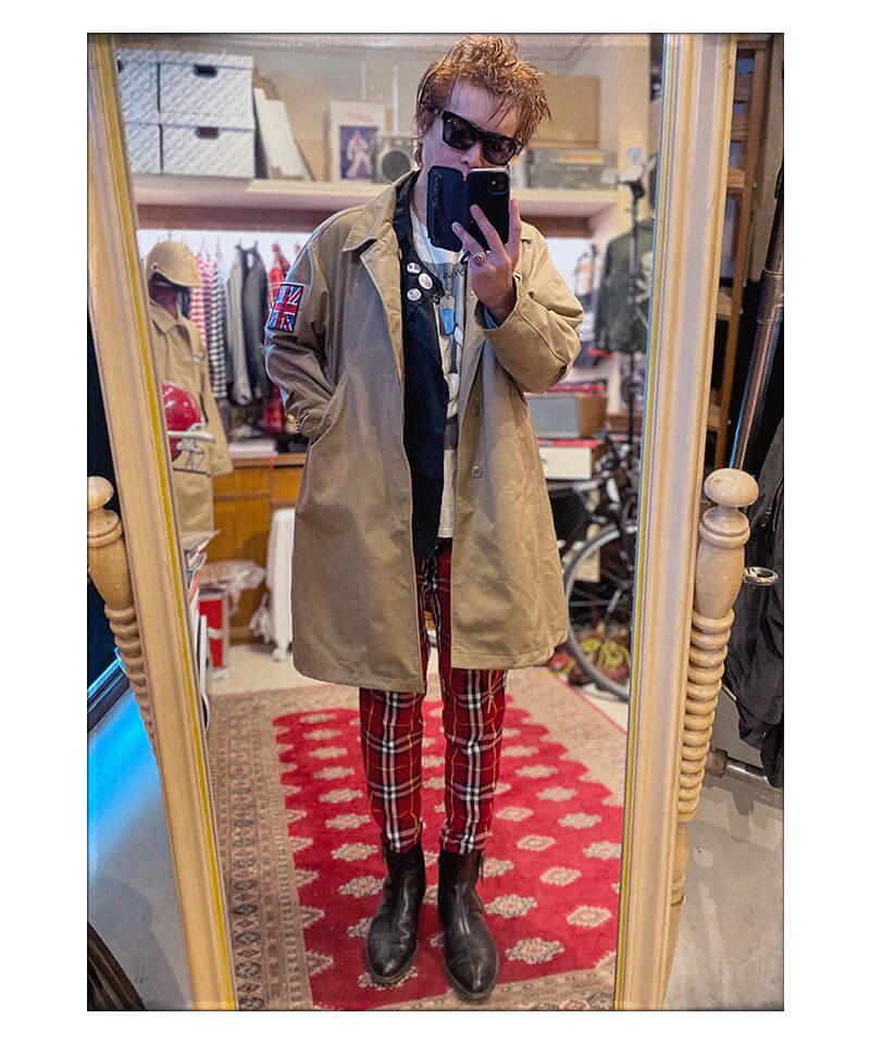 RALEIGH / ラリー（RED MOTEL / レッドモーテル） ｜“BAND OF OUTSIDERS (はみだし者のアレイウェイ)” SOUTIEN COLLAR SPRING COAT + VELCRO MORALE PATCH SET (BEIGE)商品画像2