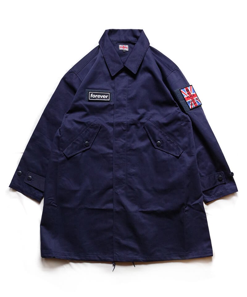RALEIGH / ラリー（RED MOTEL / レッドモーテル） ｜ “BAND OF OUTSIDERS (はみだし者のアレイウェイ)” SOUTIEN COLLAR SPRING COAT + VELCRO MORALE PATCH SET (NAVY)商品画像