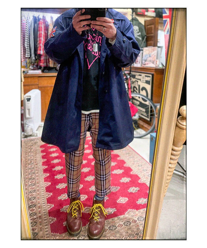 RALEIGH / ラリー（RED MOTEL / レッドモーテル） ｜“BAND OF OUTSIDERS (はみだし者のアレイウェイ)” SOUTIEN COLLAR SPRING COAT + VELCRO MORALE PATCH SET (NAVY)商品画像2