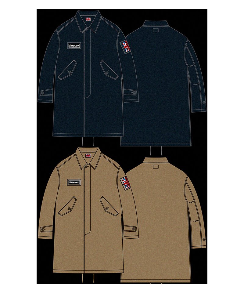 RALEIGH / ラリー（RED MOTEL / レッドモーテル） ｜“BAND OF OUTSIDERS (はみだし者のアレイウェイ)” SOUTIEN COLLAR SPRING COAT + VELCRO MORALE PATCH SET (NAVY)商品画像26
