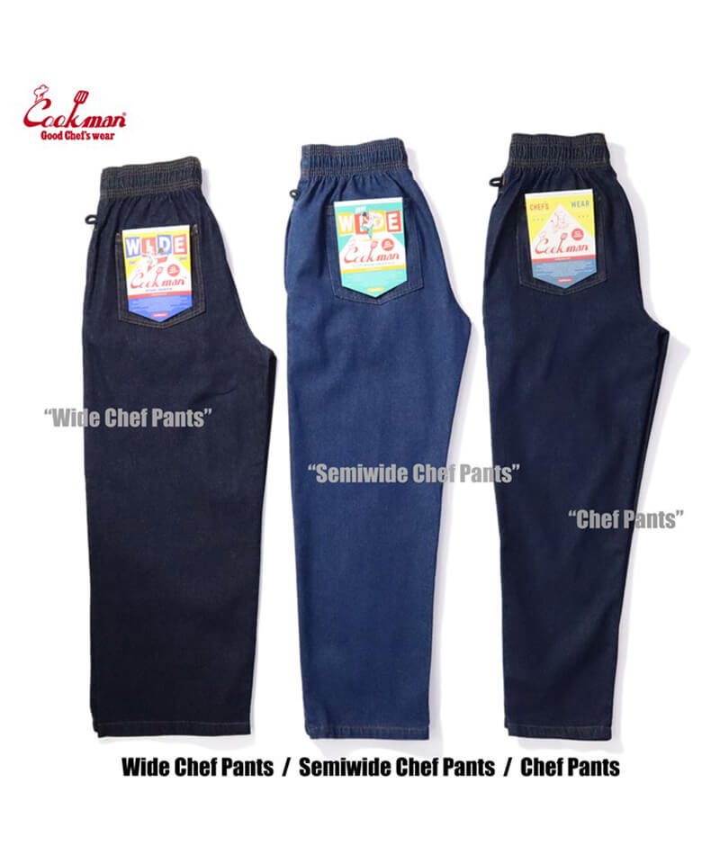 COOKMAN / åޥ CHEF PANTS SEMIWIDE DENIM (NAVY) 
ʲ18