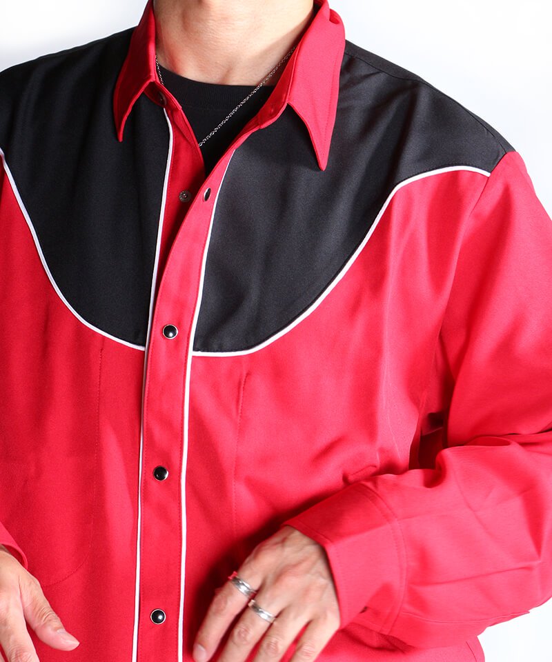 RALEIGH / ꡼RED MOTEL / åɥ⡼ƥ áHANG EM HIGH (ߤ夲) ROLL-UP(DRESS-UP) SHIRTS BLOUSON (REDBLACK)ʲ11