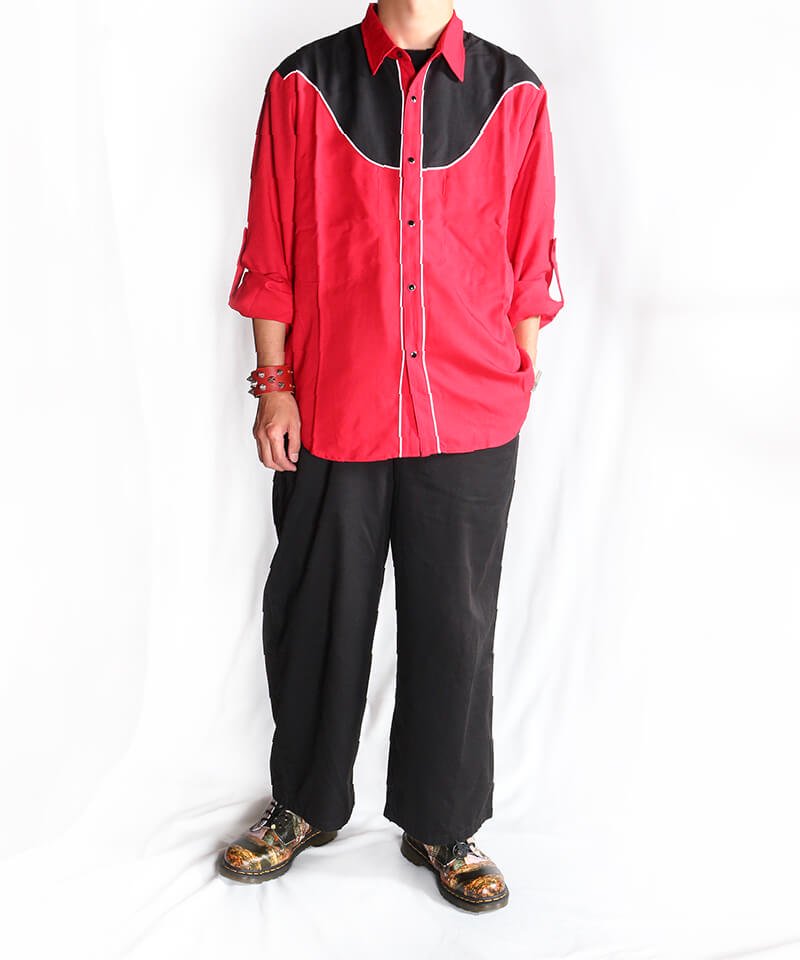 RALEIGH / ꡼RED MOTEL / åɥ⡼ƥ áHANG EM HIGH (ߤ夲) ROLL-UP(DRESS-UP) SHIRTS BLOUSON (REDBLACK)ʲ5