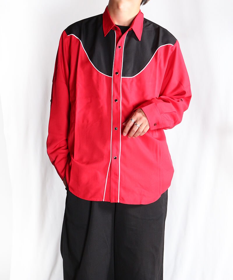 RALEIGH / ꡼RED MOTEL / åɥ⡼ƥ áHANG EM HIGH (ߤ夲) ROLL-UP(DRESS-UP) SHIRTS BLOUSON (REDBLACK)ʲ5