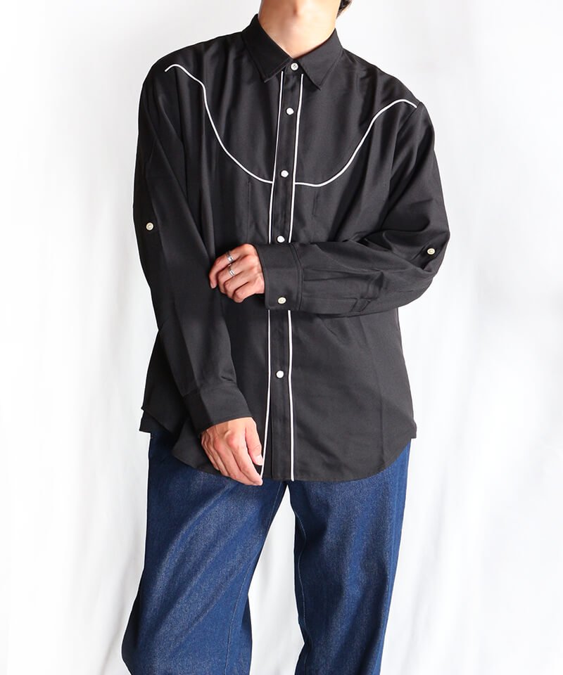 RALEIGH / ꡼RED MOTEL / åɥ⡼ƥ áHANG EM HIGH (ߤ夲) ROLL-UP(DRESS-UP) SHIRTS BLOUSON (BLACK)ʲ5