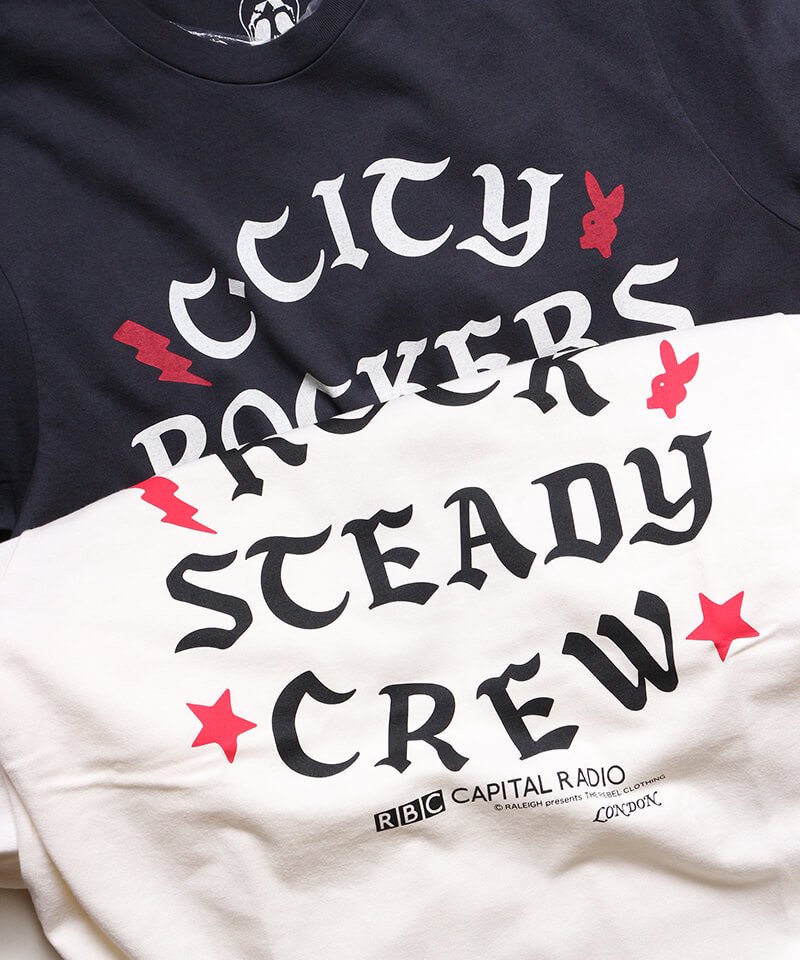 RALEIGH / ꡼RED MOTEL / åɥ⡼ƥ Iron-On Letters CLA5H CITY ROCKERS CREW vs ROCK STEADY CREW T-SHIRTS (Loose Fit / WH)ʲ6