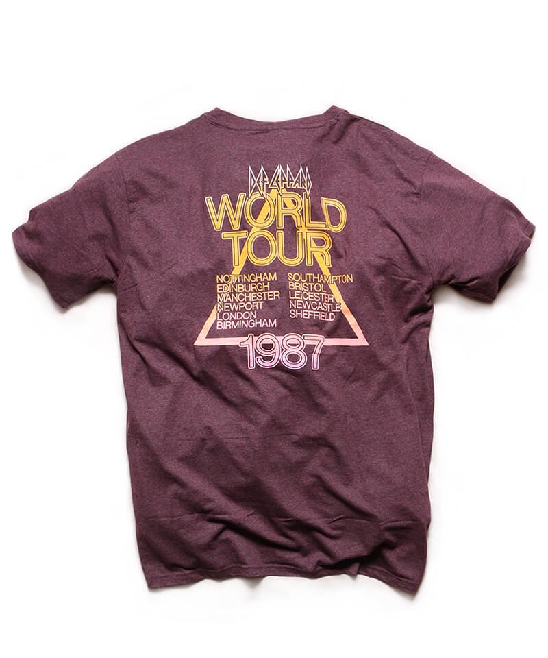 Official Artist Goods / ХTʤ DEF LEPPARD / ǥաѡɡHYSTERIA WORLD TOUR T-SHIRT (ASH BROWN) ʲ1