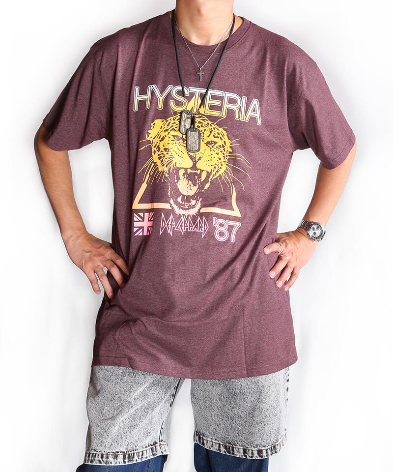 Official Artist Goods / ХTʤ DEF LEPPARD / ǥաѡɡHYSTERIA WORLD TOUR T-SHIRT (ASH BROWN) ʲ11