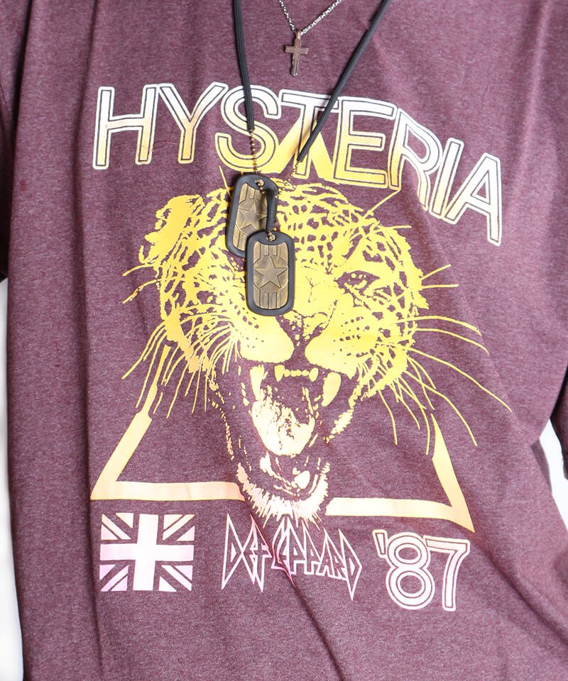 Official Artist Goods / ХTʤ DEF LEPPARD / ǥաѡɡHYSTERIA WORLD TOUR T-SHIRT (ASH BROWN) ʲ13